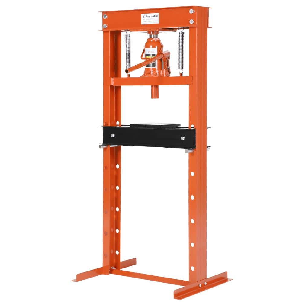20 Ton Orange and Black Steel Hydraulic H-Frame Shop Press with Adjustable Height,Safety Relief Valve, Particulate Cover price history on PriceWatchPro