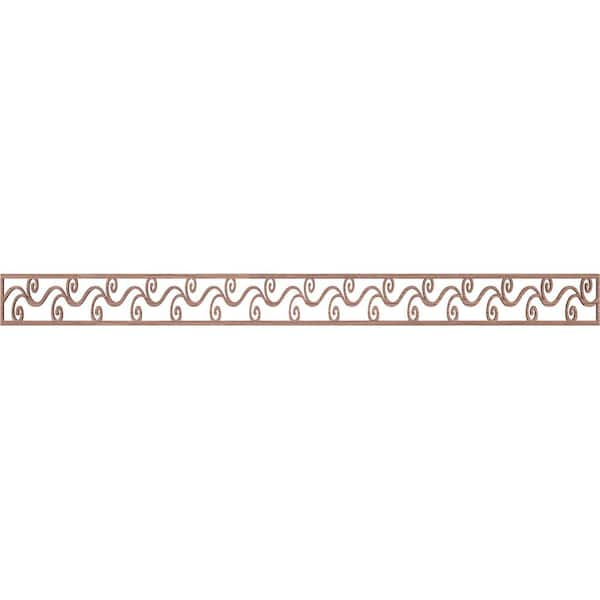 Ekena Millwork Tilden Fretwork 0.25 in. D x 46.375 in. W x 4 in. L Walnut Wood Panel Moulding