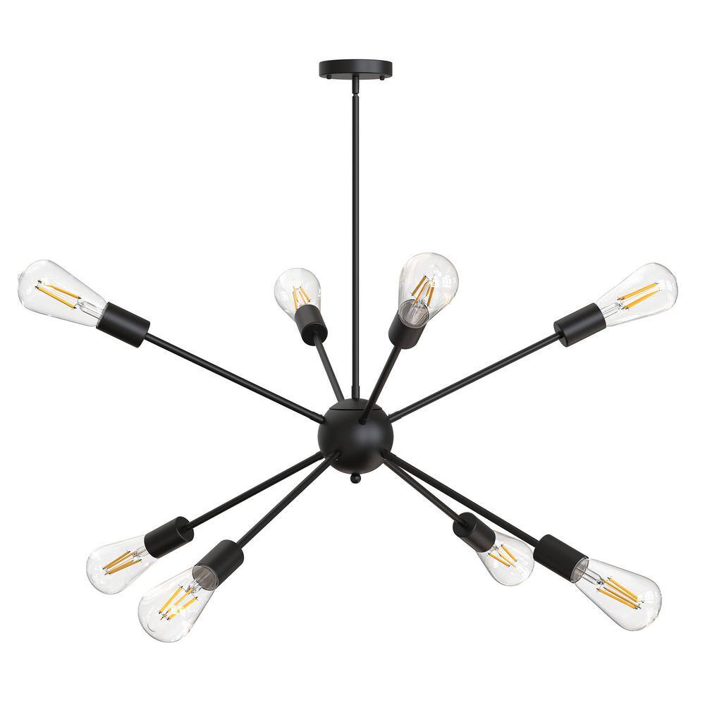 Sputnik 8-Light Black Modern Farmhouse Chandelier for Kitchen with Light Bulb Type Included price history on PriceWatchPro