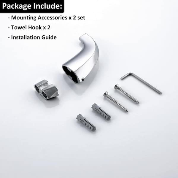 ruiling Round Bathroom Robe Hook and Towel Hook in Polished Chrome (2-Pack)  ATK-204 - The Home Depot