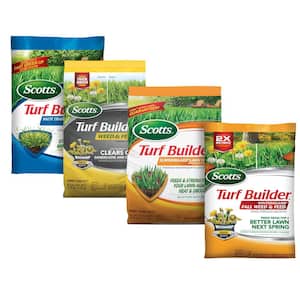Turf Builder 4-Bag Lawn Fertilizer for Large Lawns with Halts, Weed and Feed5, SummerGuard and WinterGuard Weed and Feed