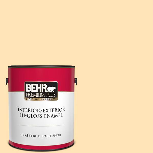 BEHR PREMIUM PLUS 1 gal. #P250-2 Golden Nectar Hi-Gloss Enamel Interior/Exterior Paint