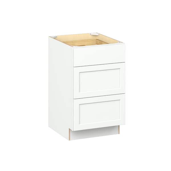 Emerson Pure White Base 3 drawer Ready to Assemble Kitchen Cabinet (21 in. W x 34.5 in. H x 24 in. D)