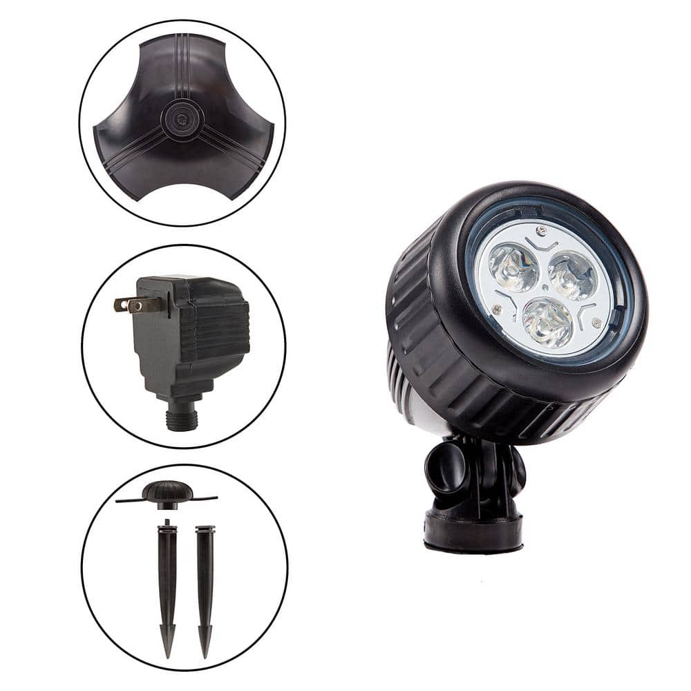 Set of 3 Warm White LED Outdoor Landscape Spotlights