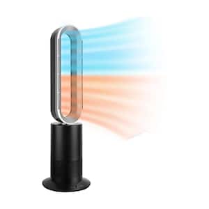2-in-1 34 in. 10 Fan Speeds Tower Fan Heater and Fan Combo in Black with Bladeless, Touch-Screen or Remote Control