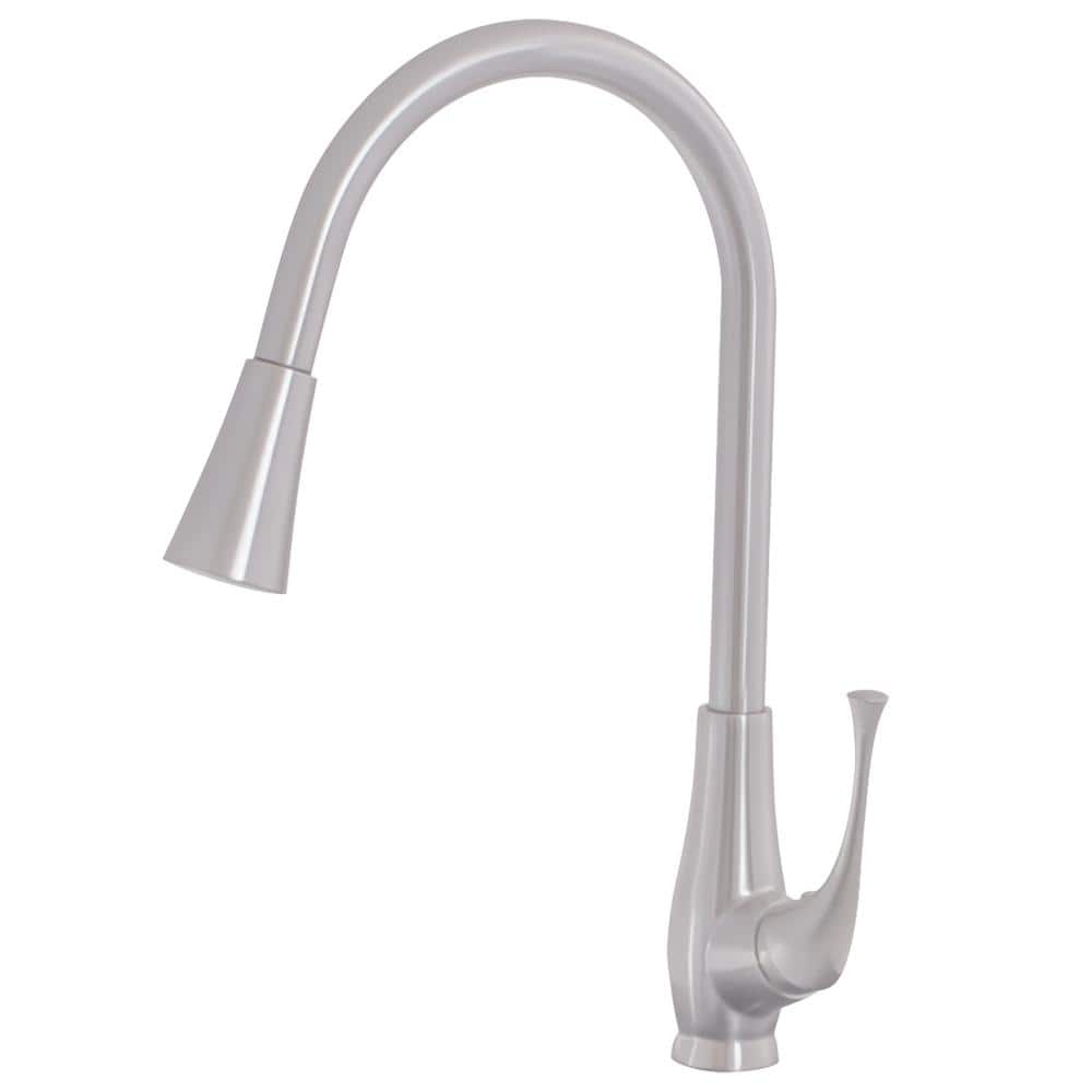 Brushed Nickel Pull-Down Kitchen Faucet with Spray
