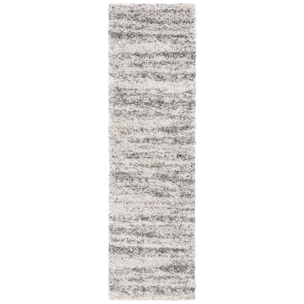 Hudson Shag Ivory/Gray 2 ft. x 8 ft. Marble Runner Rug price history on PriceWatchPro
