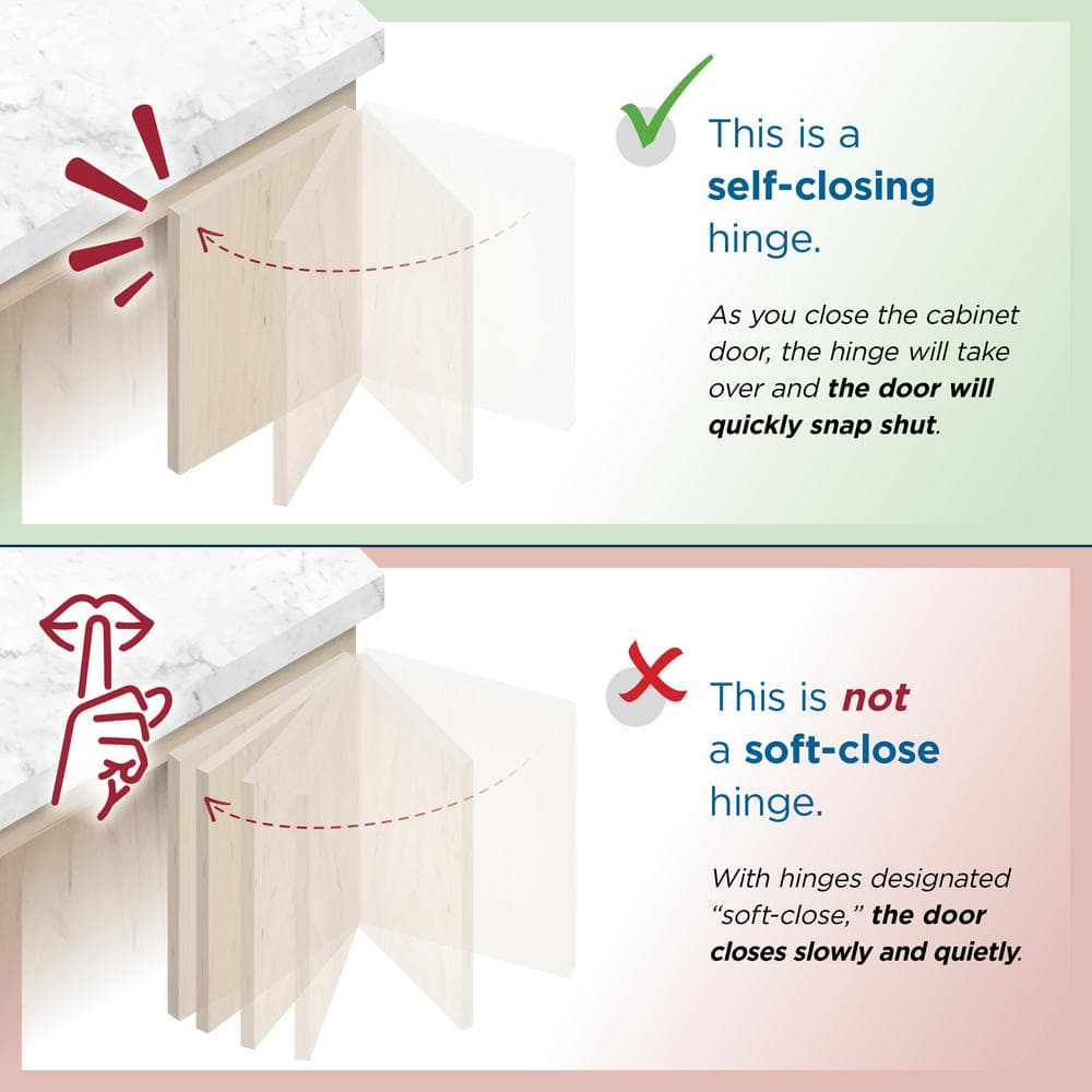 Nickel Finish Adjustable Frameless Cabinet Hinges - 2 Pack