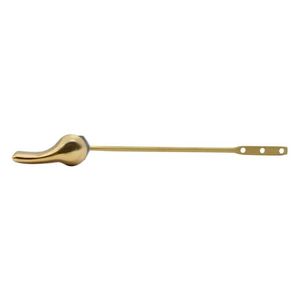 Front Mount Toilet Tank Trip Lever with Brass Rod in Polished Brass