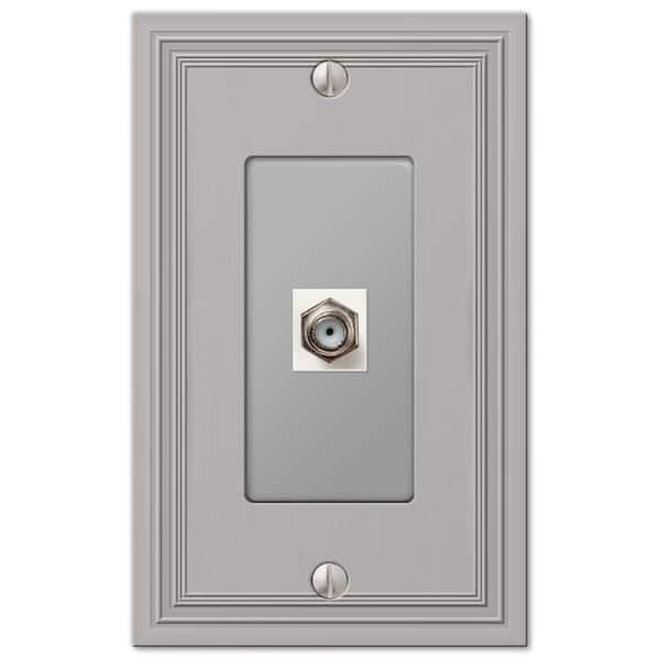 AMERELLE Hallcrest 1 Gang Coax Metal Wall Plate - Satin Nickel