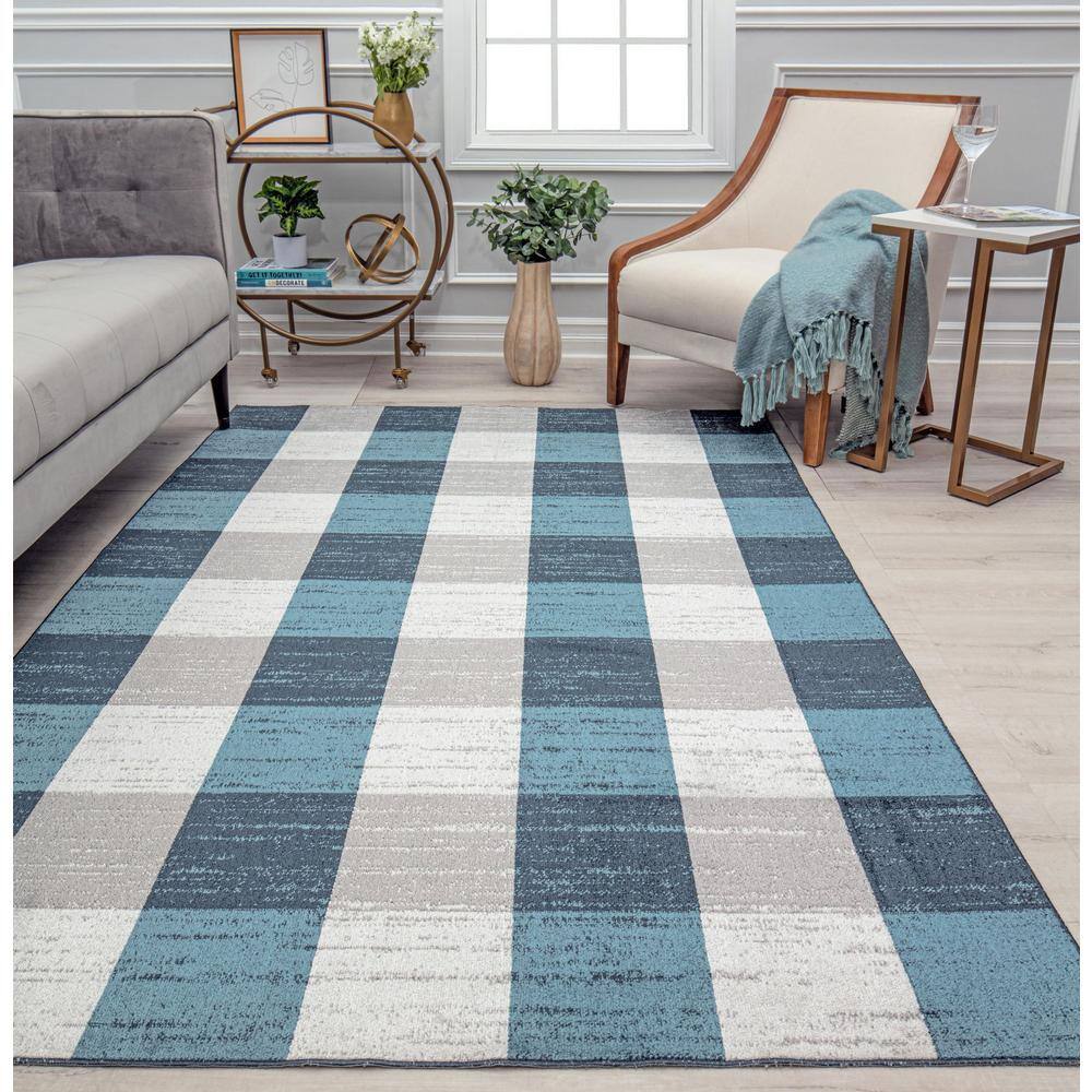 Bedford Check Red Plaid 24" Synthetic Stain-Resistant Area Rug
