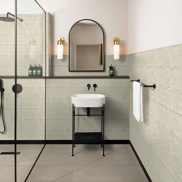 Zelyge Aloe 2.5 in. x 8 in. Satin Ceramic Floor and Wall Tile (5.24 sq. ft. /Case)