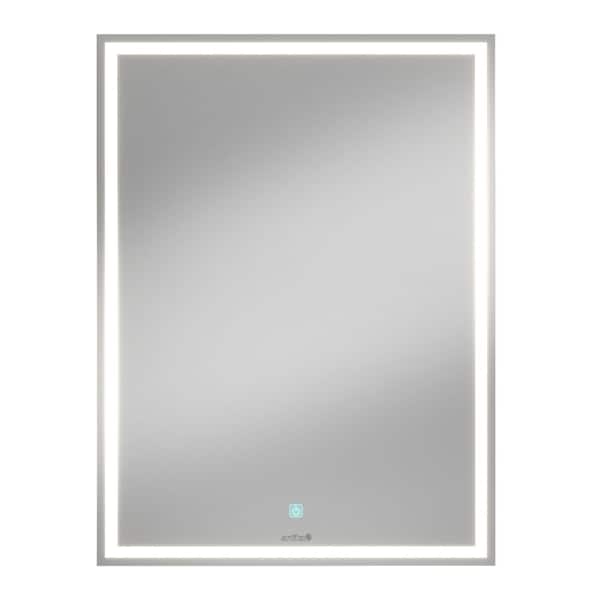 Emeraude 24 in. W x 32 in. H 3CCT LED Rectangular Frameless Dimmable Wall Bathroom Vanity Mirror