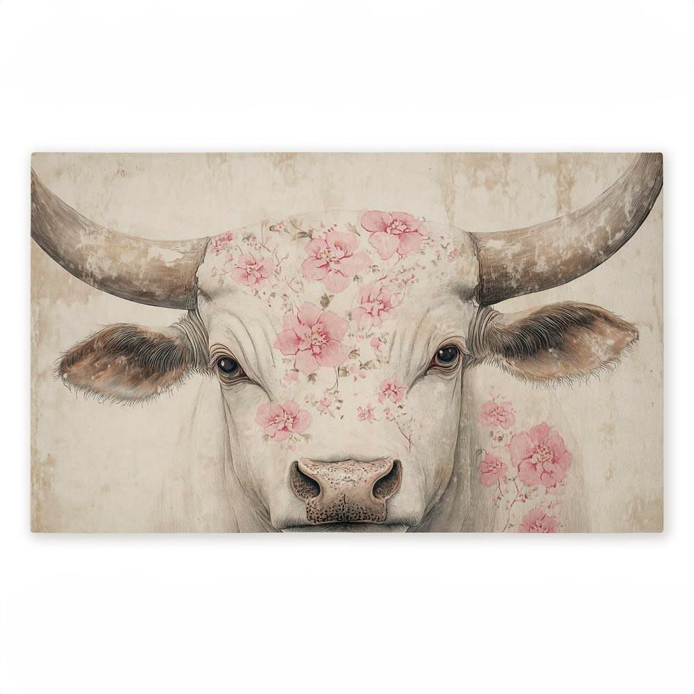 Floral Kissed Cow Beige 18 in. x 30 in. Polyester Non-Slip Outdoor Door Mat price history on PriceWatchPro