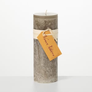 9 in. Desert Taupe Timber Pillar Candle