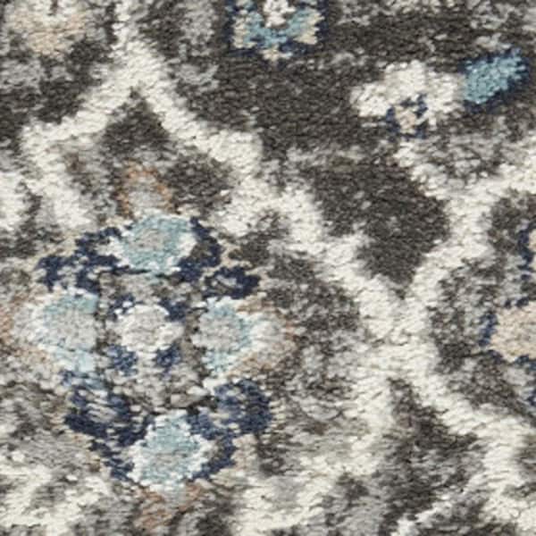 4 ft. x 6 ft. Gray Floral Power Loom Area Rug