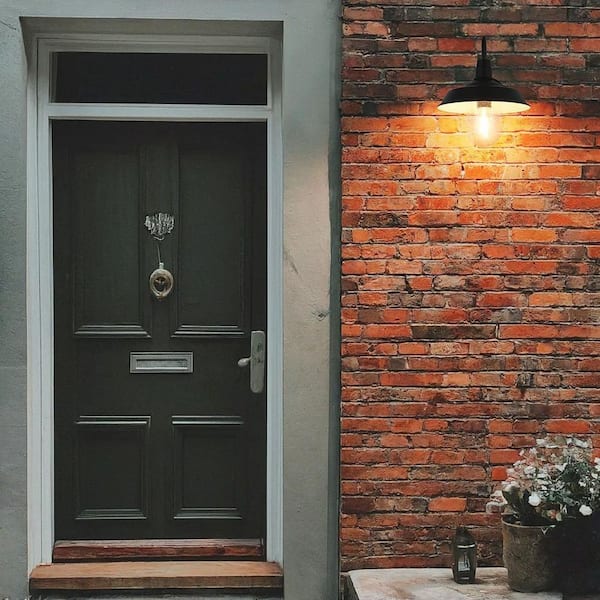 13 in. Black Outdoor Hardwired Wall Sconce with No Bulbs Included