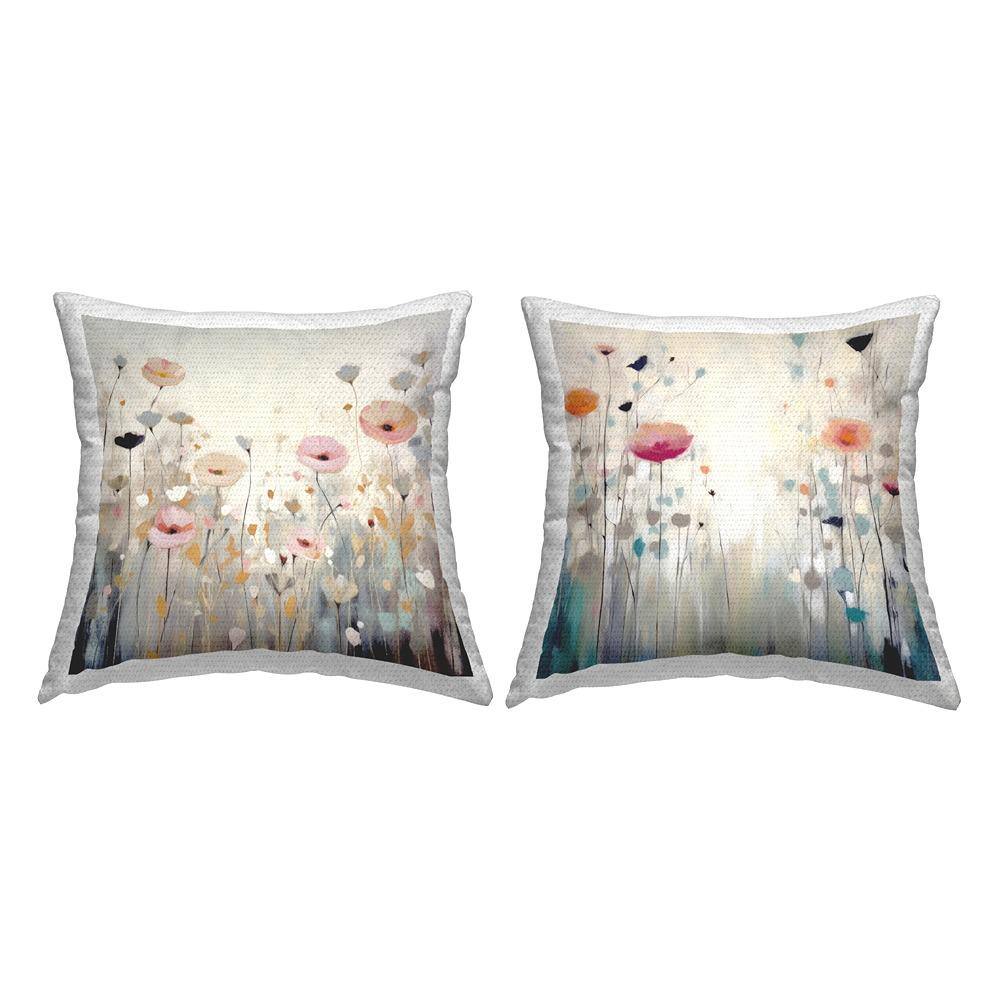 Soft Muted Florals Beige Square Outdoor Throw Pillow 2-Pack price history on PriceWatchPro