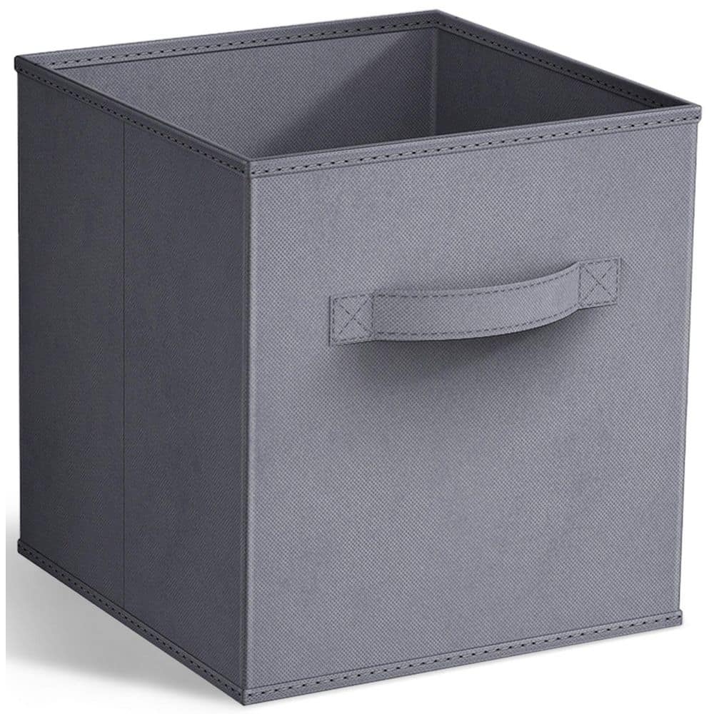 Foldable Storage Cubes with Handles, Gray 10.5 in. x 11 in. Fabric Decorati