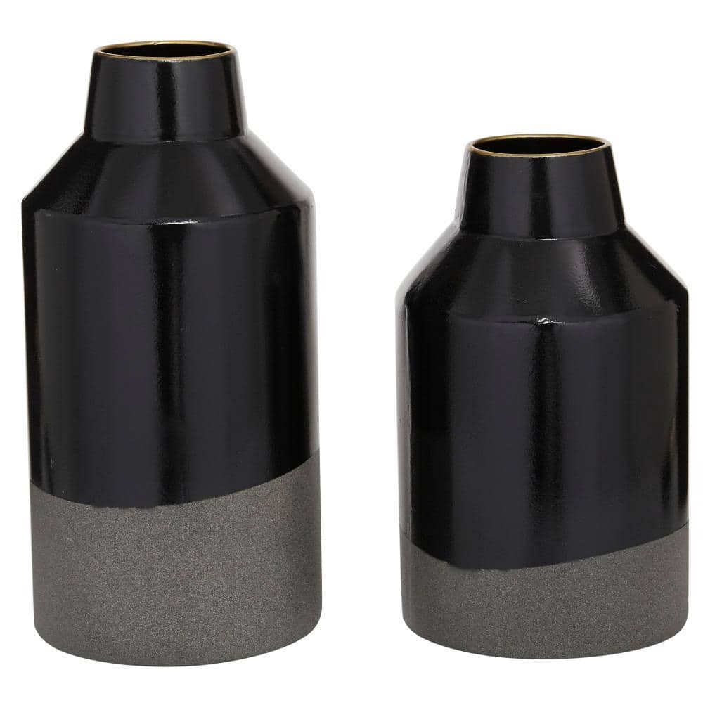 The Novogratz 10   12 H Black Metal Vase  pack of 4 