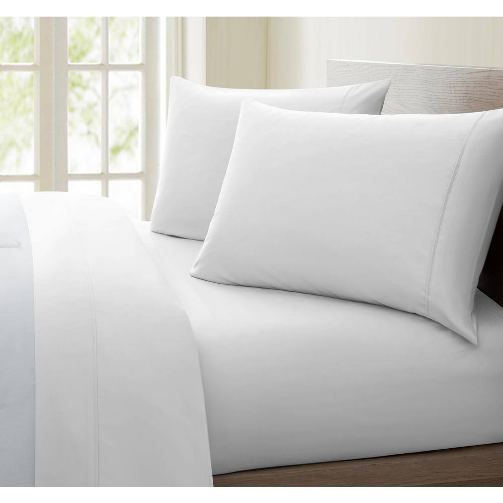 Luxurious White Egyptian Cotton Twin Sheet Set