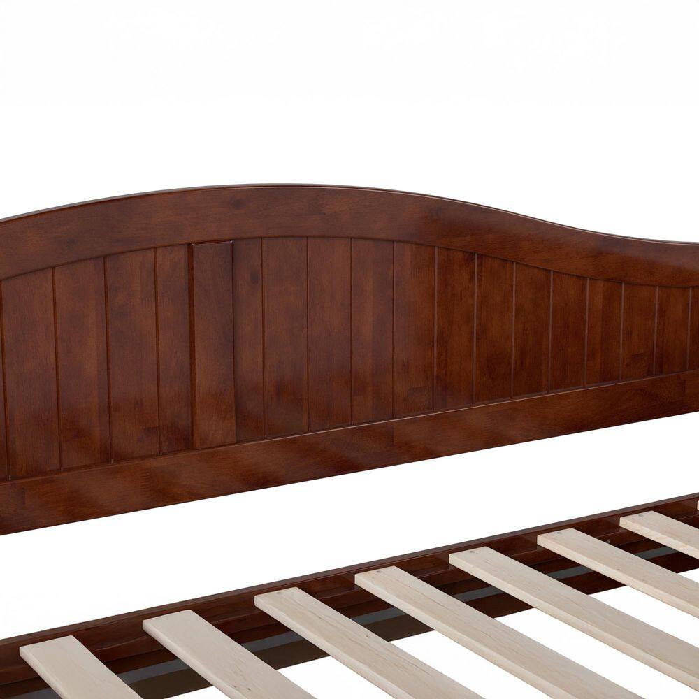 Nantucket Walnut Twin Wood Daybed with Trundle and Drawer