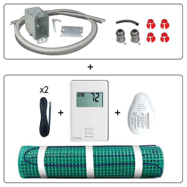 WarmlyYours 6 ft. x 18 in. 120V Radiant Floor Heating Kit with Non Programmable Thermostat and Electrical Rough In (9 sq. ft.)
