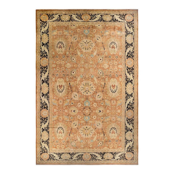 Mogul Brown 12 ft. x 18 ft. Oriental Wool Indoor Area Rug