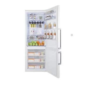 27 in. 16.8 cu. ft. Bottom Freezer Refrigerator in White, Counter Depth