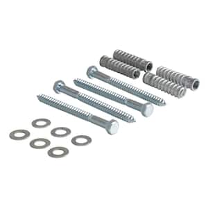 0 .75 in. W 6.375 in. H 0 .75 in. L Silver 4 Spike Concrete Hardware Kit for Car Stop