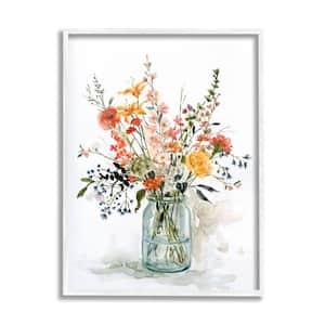 Warm Summer Meadow Bouquet Still Life Painting By Carol Robinson Framed Print Nature Texturized Art 11 in. x 14 in.