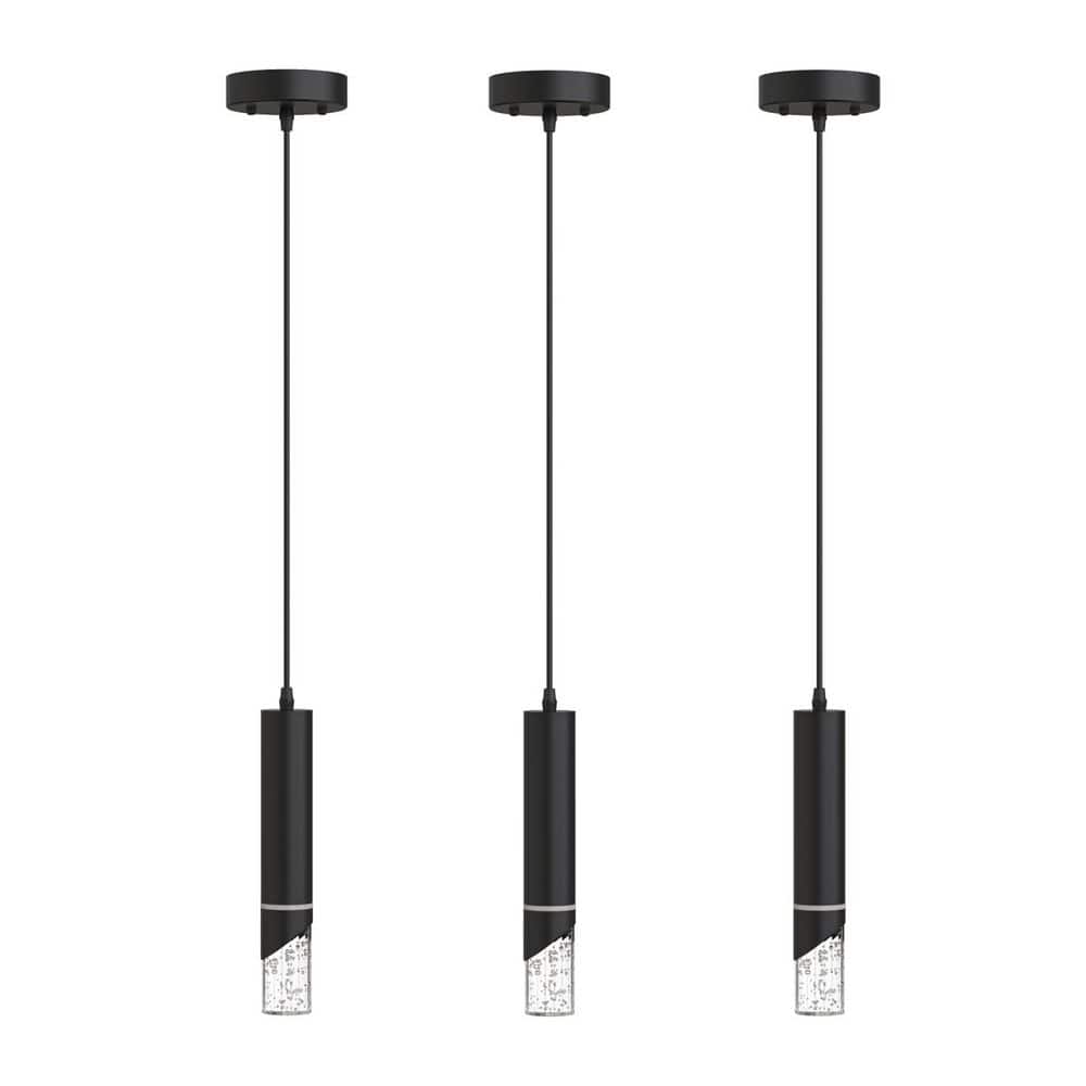 3-Pack1-Light 12W  Black Integrated LED Chandeliers with Crystal Shade, Indoor Decorative Hanging Light Fixture 4000K price history on PriceWatchPro