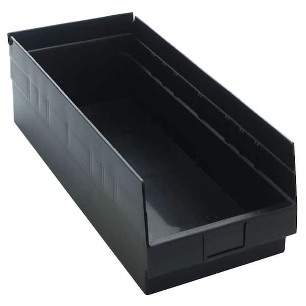 QUANTUM STORAGE SYSTEMS 18 Qt. Recycled Shelf Storage Tote in Black (6-Pack)