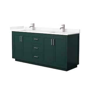 Miranda 72 in. W x 22 in. D x 33.75 in. H Double Bath Vanity in Green with Giotto Quartz Top