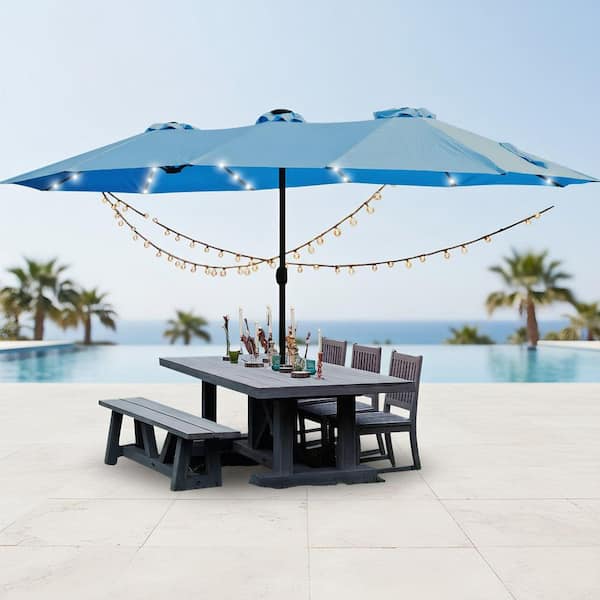 Lycvki 15 ft. Large Double-Sided Rectangular Outdoor Twin Patio