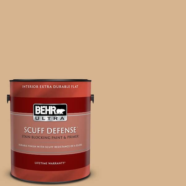 BEHR ULTRA 1 gal. Home Decorators Collection #HDC-NT-04 Creme De Caramel Extra Durable Flat Interior Paint & Primer