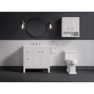 Beauxline 36 in. W x 18 in. D x 36 in. H Single Sink Freestanding Bath Vanity in White with Quartz Top
