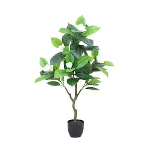 Gerson 4-Foot Tall Real Touch Ultra-Realistic Rubber Plant in Plastic Pot with Faux Dirt, 80906