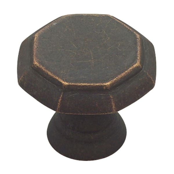 Liberty Athens 1-1/8 in. (28mm) in. Distressed Oil Rubbed Bronze Octagon Cabinet Knob