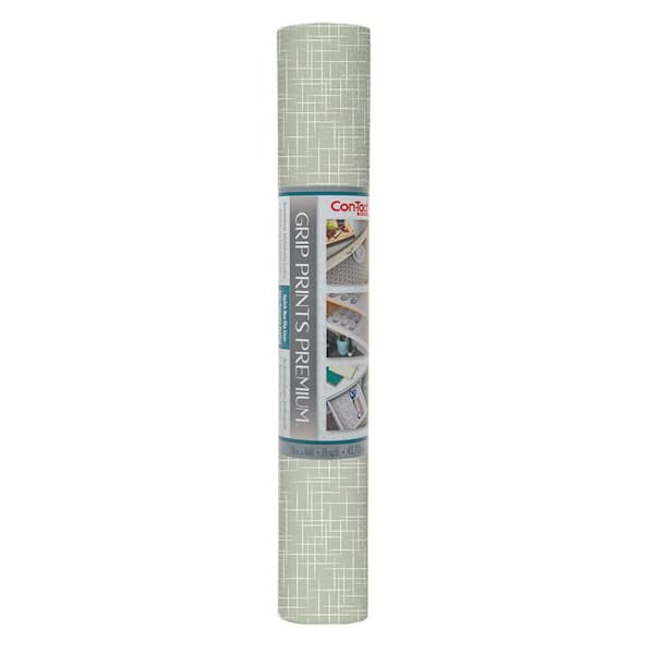 Gr. Prints Prem. Linen Sage 18 in. D x 10 ft. L Vinyl Top, Stain Resistant Drawer and Shelf Liner (1 pack)