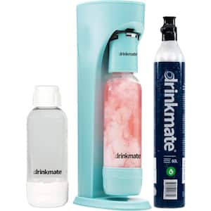 Arctic Blue Sparkling Water and Soda Maker Machine Special Bundle with 1 60L CO2 Cartridge and 1 .5L Bottle