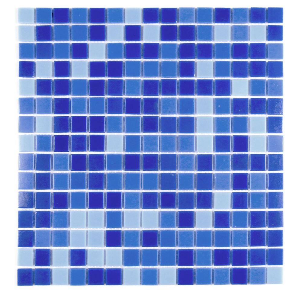 Swimming Pool Blue Square Mosaic 13 in. X 13 in. Glass Wall Pool And Floor Tile (13.8 sq.ft./Case) price history on PriceWatchPro