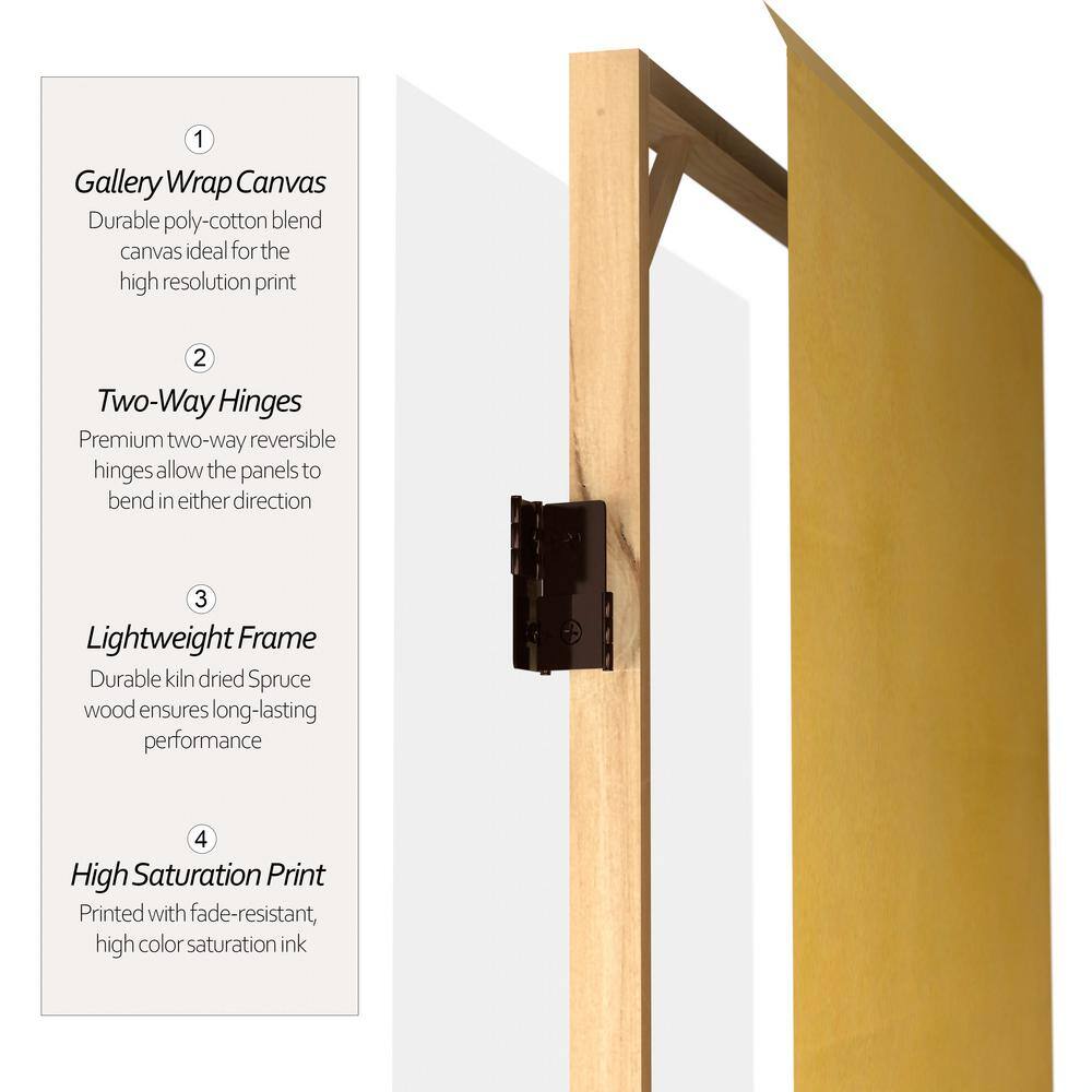 4 ft. Double Sided Plum Tree Canvas Folding Screen