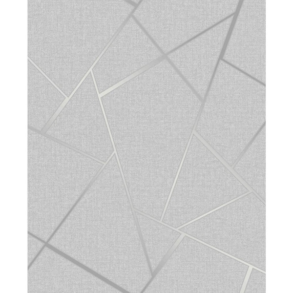 Fine Decor Quartz Silver Fractal Silver Wallpaper Sample Fd42280sam The Home Depot