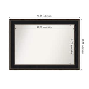 Mezzanine Espresso 53.75 in. x 38.75 in. Custom Non-Beveled Wood Framed Bathroom Vantiy Wall Mirror