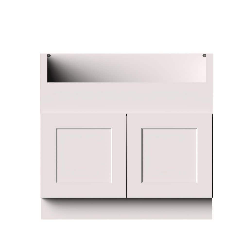36 in. W x 24 in. D x 34.5 in. H Ready to Assemble Solid Wood Frame Shaker Sink Base Kitchen Cabinet in White price history on PriceWatchPro