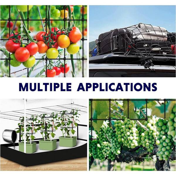 AC Infinity 4x4' Grow Tent Trellis Netting - Heavy-Duty Elastic Plant Support Net With Steel Hooks