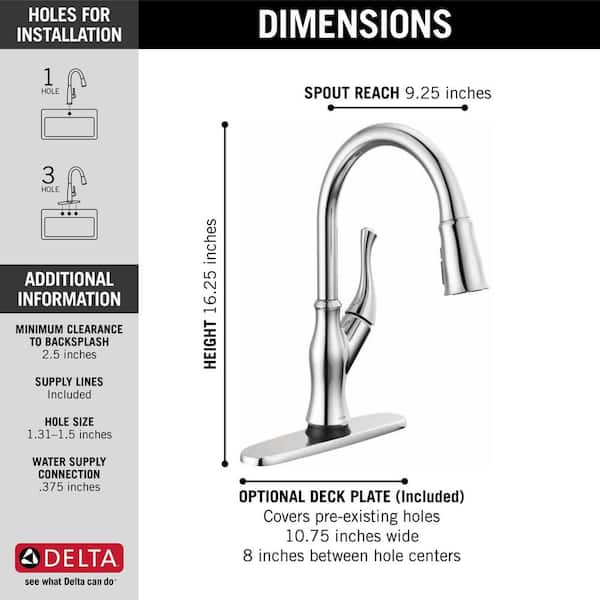 Delta Addison Touch2O Chrome 1-Handle Deck-Mount Pull-Down Touch Kitchen Faucet (Deck Plate Included) Delta Addison Touch2O Chrome 1-Handle Deck-Mount Pull-Down Touch Kitchen Faucet (Deck Plate Included)