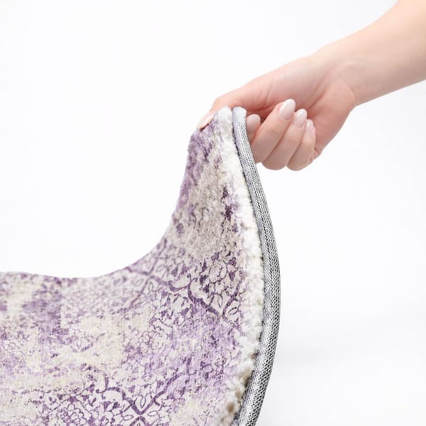 Dream Shag Premium Machine Washable Abstract ADS769 Lavender 8 ft. x 10 ft. Area Rug