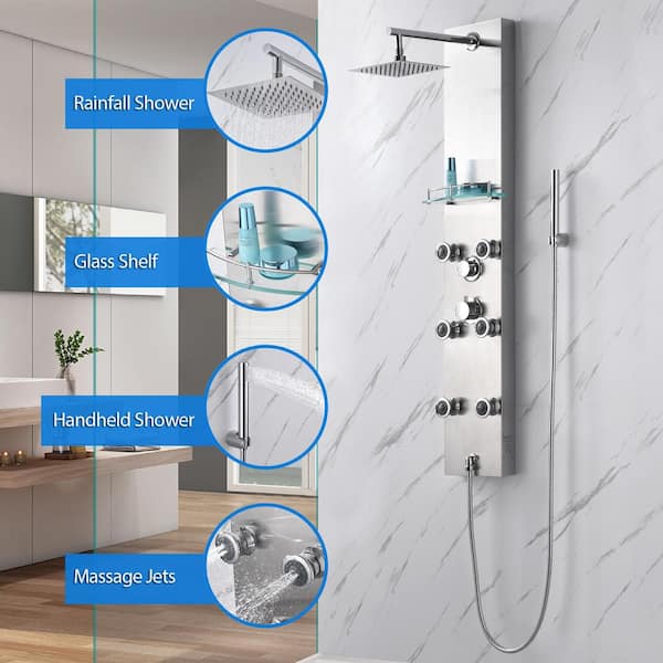 https://images.thdstatic.com/productImages/f24c631e-4080-4bae-b510-645fc7553bca/svn/stainless-steel-luxier-shower-towers-sp38-cec-a0_600.jpg